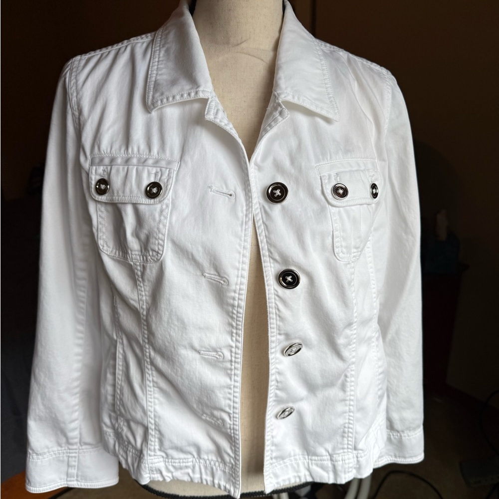 Jones New York White Jean Jacket Classic Style